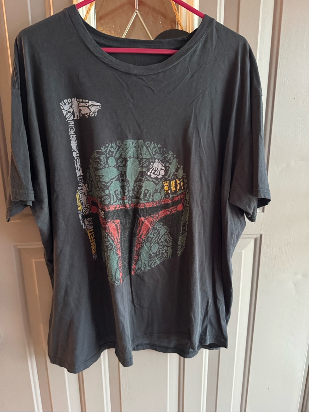 Star Wars Black Short-Sleeve Boba Fett Helmet Graphic Tee